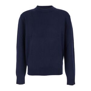 Sunflower Men Blue Crew Neck Sweater With Dropped Shoulder In Wool Blend Man